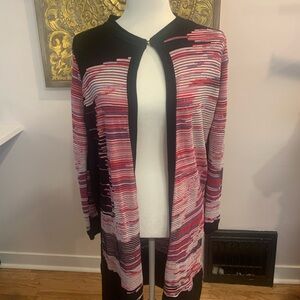 Escada Black and Pink Striped Sweater